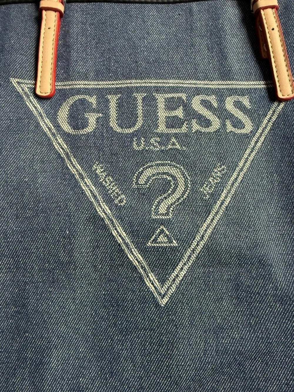 GUESS | Denim Y2K Logo Large Shoulder Tote Bag - Picture 2 of 15